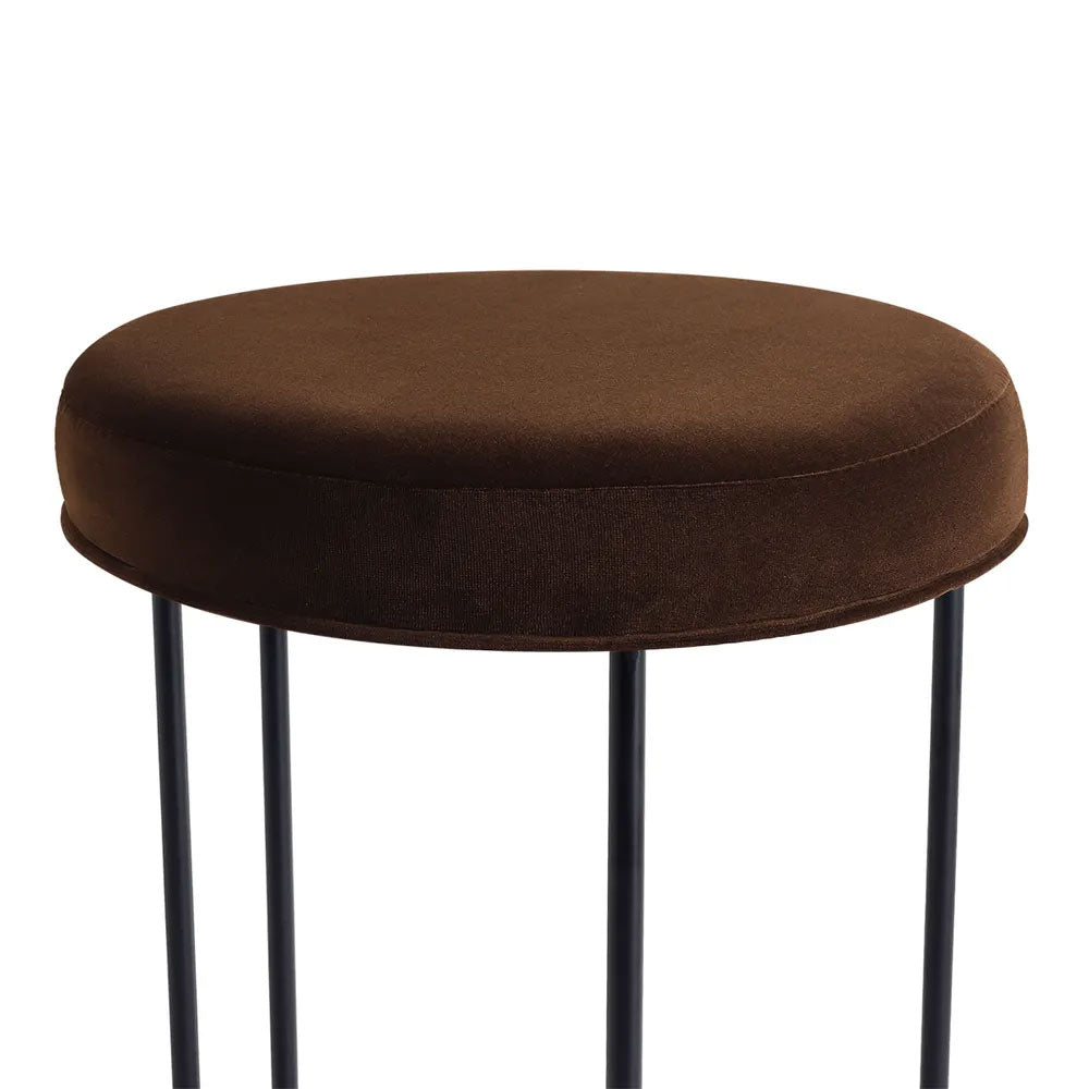 Balckley Black Iron Kitchen Stool Dark Chocolate Velvet - 34180