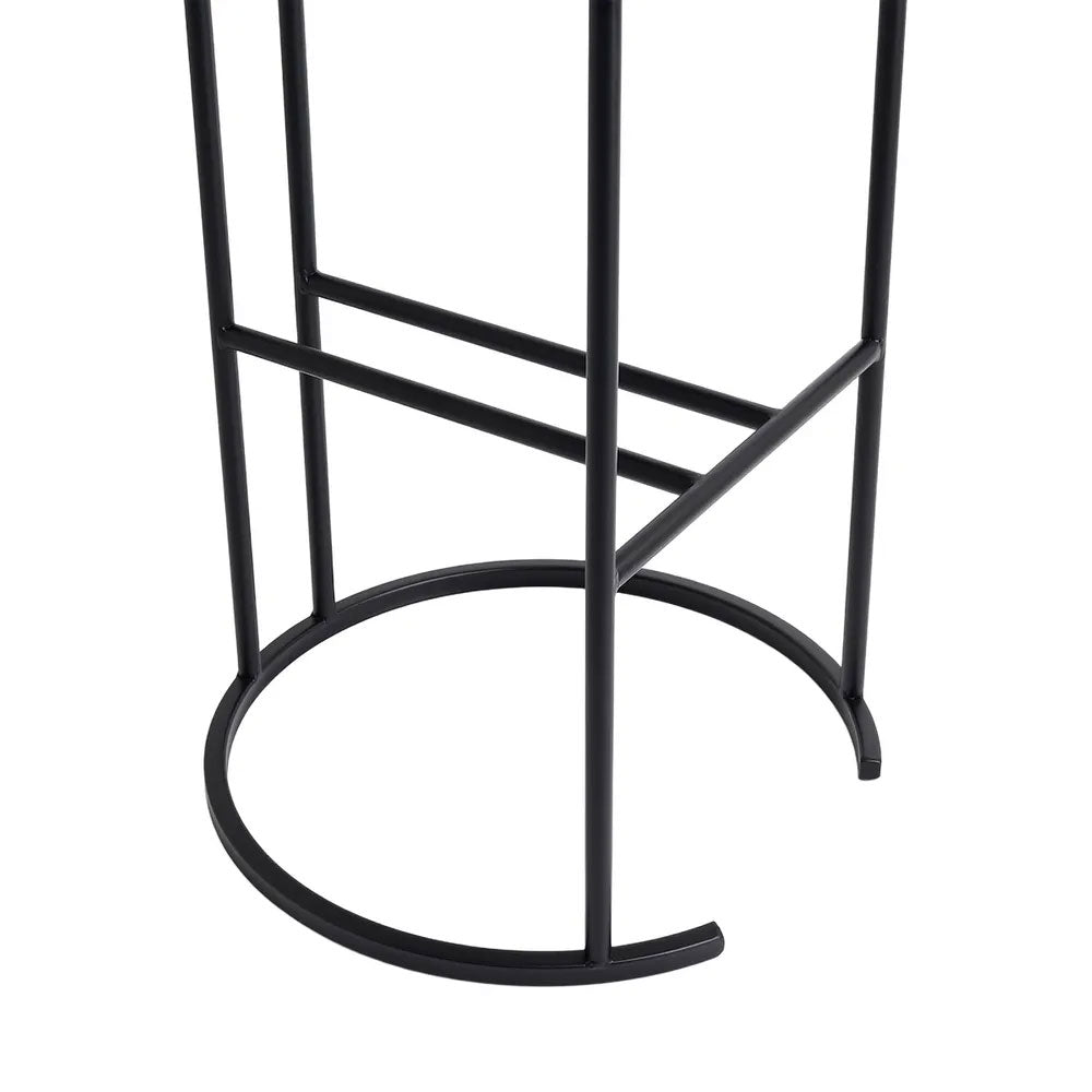 Balckley Black Iron Kitchen Stool Dark Chocolate Velvet - 34180