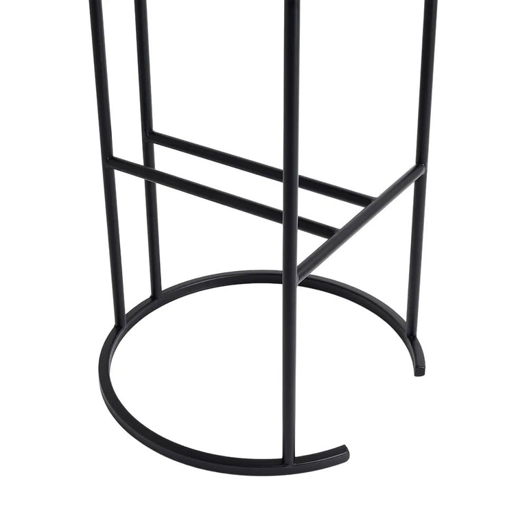 Balckley Black Iron Kitchen Stool Dark Chocolate Velvet - 34180