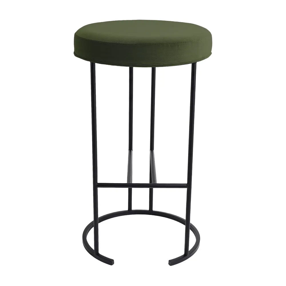 Balckley Black Iron Kitchen Stool Moss Velvet - 34182