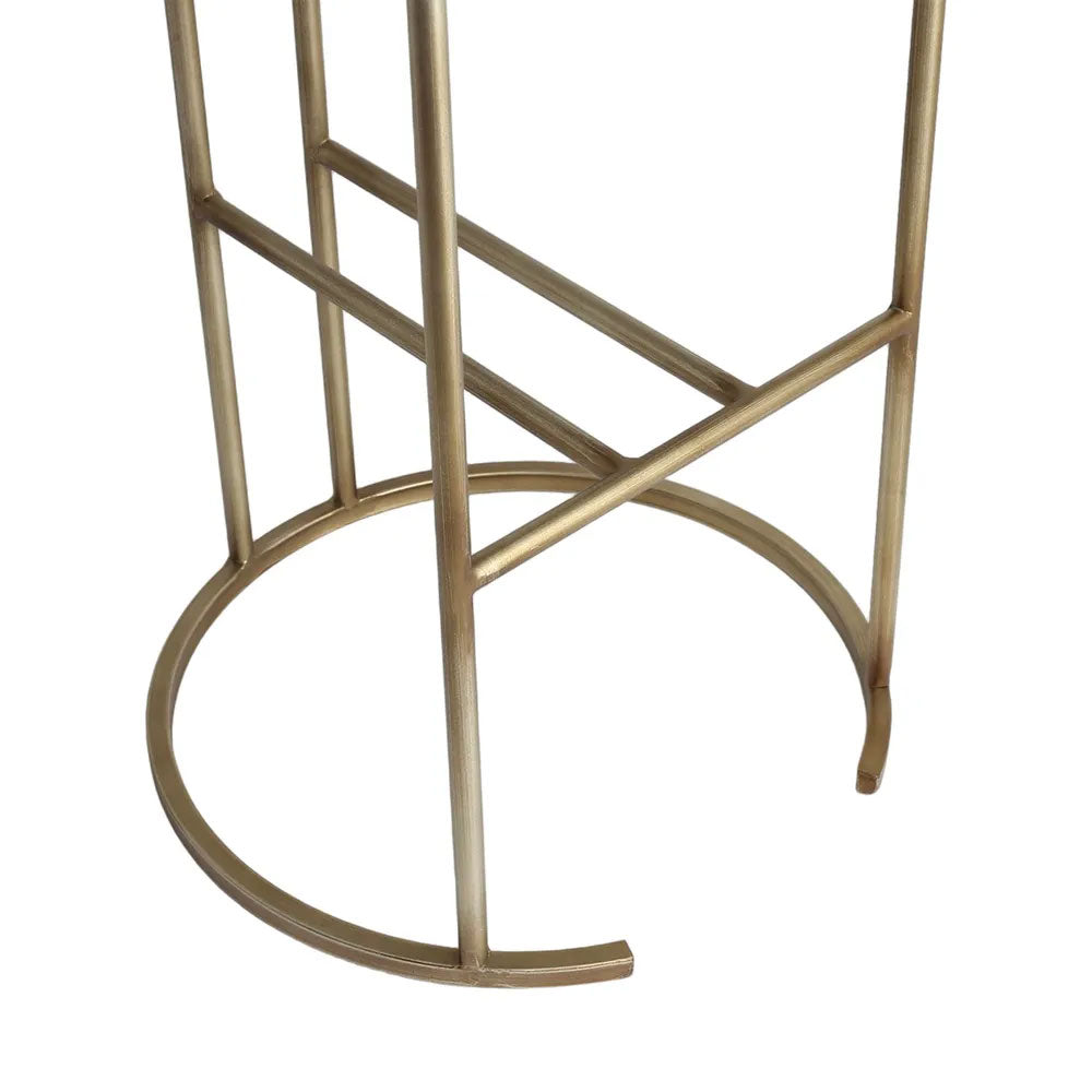 Balckley Gold Iron Kitchen Stool Dark Chocolate Velvet - 34185
