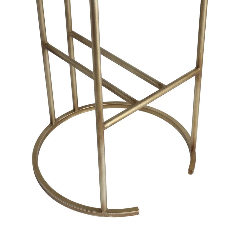 Balckley Gold Iron Kitchen Stool Dark Chocolate Velvet - 34185