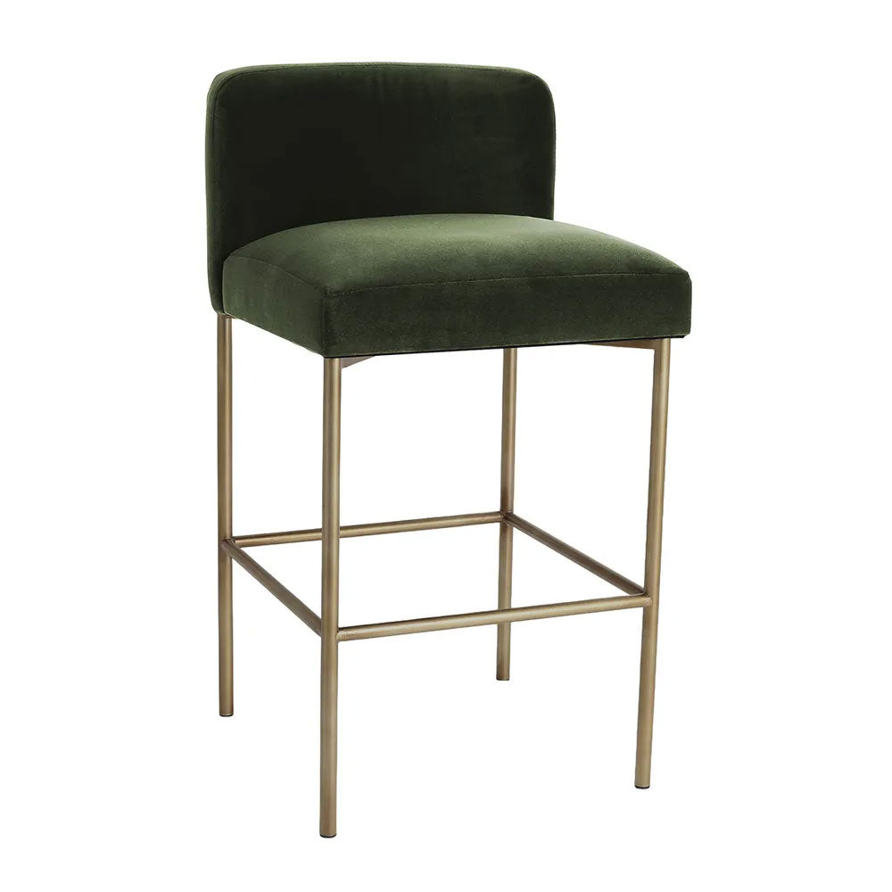 Leon Kitchen Stool Moss Velvet - 34192
