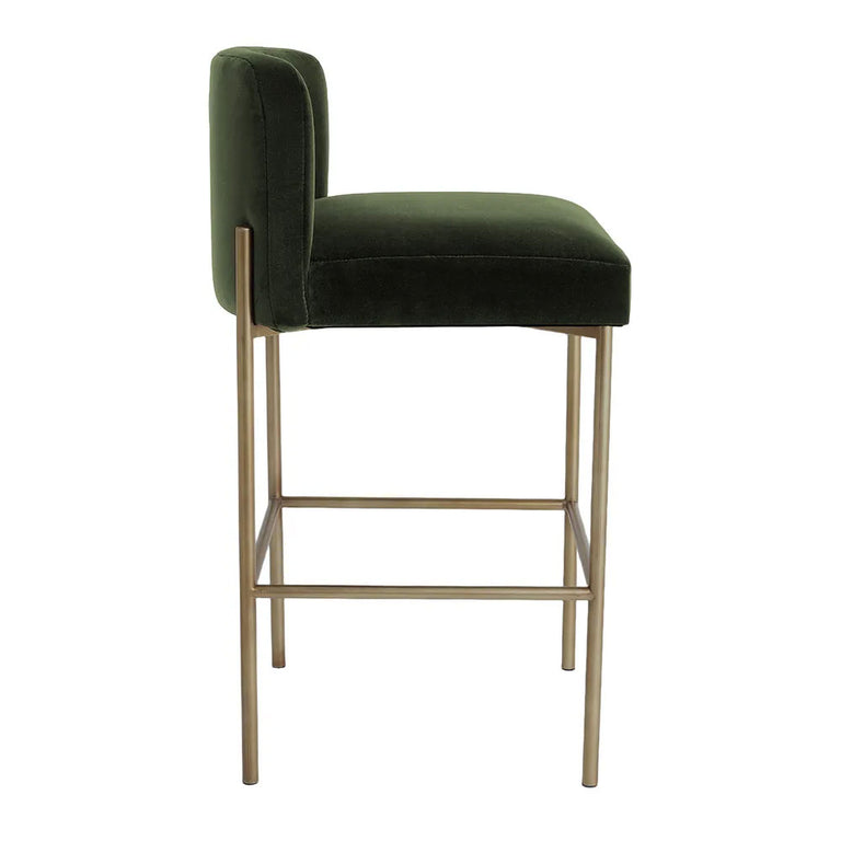Leon Kitchen Stool Moss Velvet - 34192