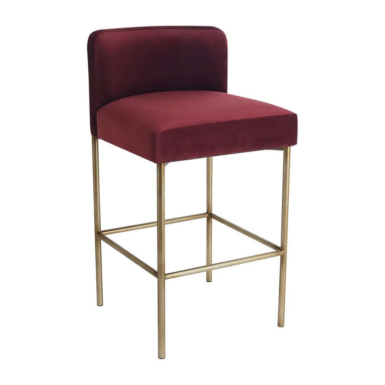 Leon Kitchen Stool Mulberry Velvet - 34193