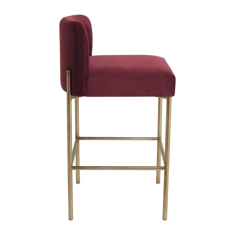 Leon Kitchen Stool Mulberry Velvet - 34193