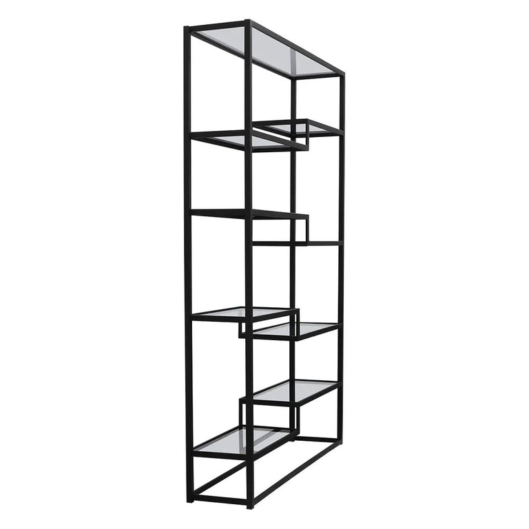 Mistique Glass Shelving Unit Black - 34198