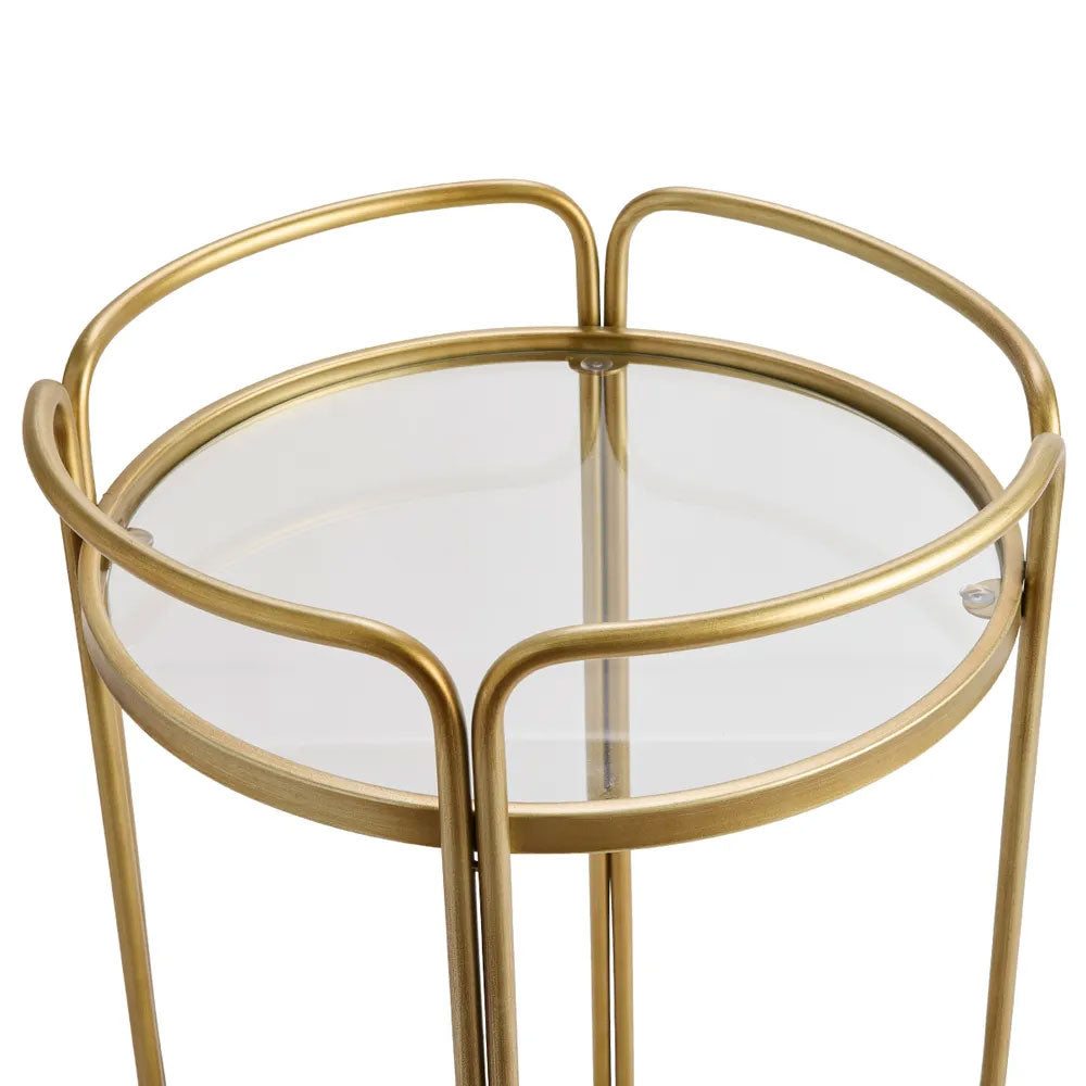 Wentworth Round Bar Cart Antique Gold - 34200