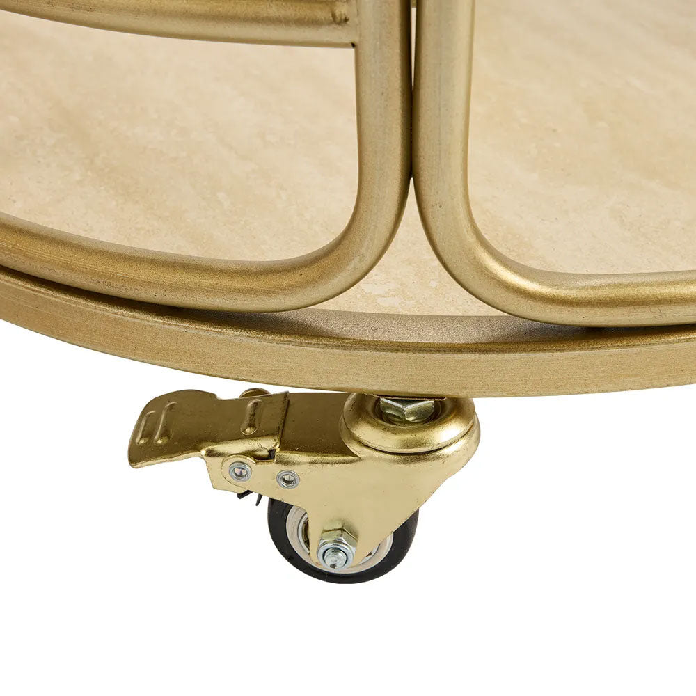 Wentworth Round Bar Cart Antique Gold - 34200