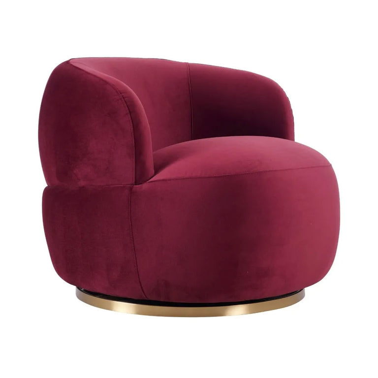 Tubby Swivel Arm Chair Mulberry Velvet - 34220