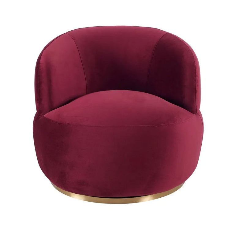 Tubby Swivel Arm Chair Mulberry Velvet - 34220