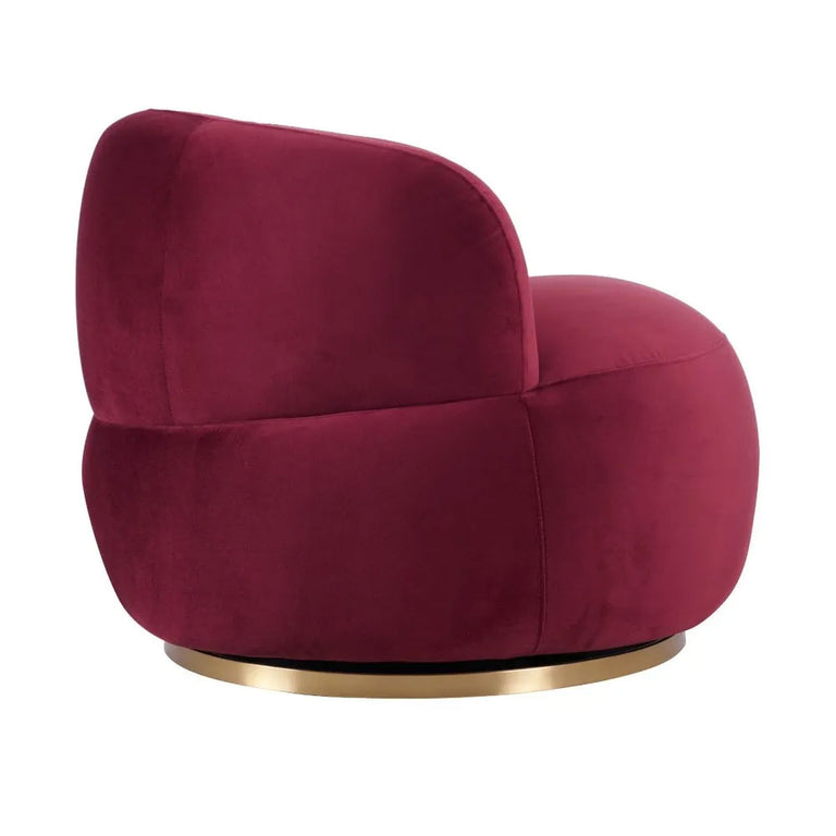 Tubby Swivel Arm Chair Mulberry Velvet - 34220