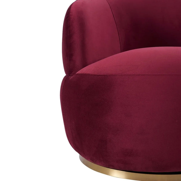 Tubby Swivel Arm Chair Mulberry Velvet - 34220