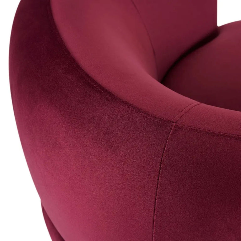Tubby Swivel Arm Chair Mulberry Velvet - 34220