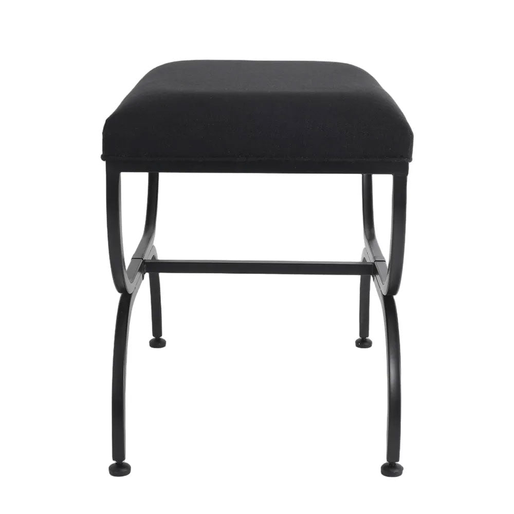 Novak Black Iron Stool Black Linen - 34443