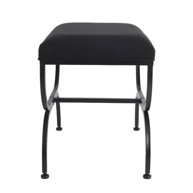 Novak Black Iron Stool Black Linen - 34443