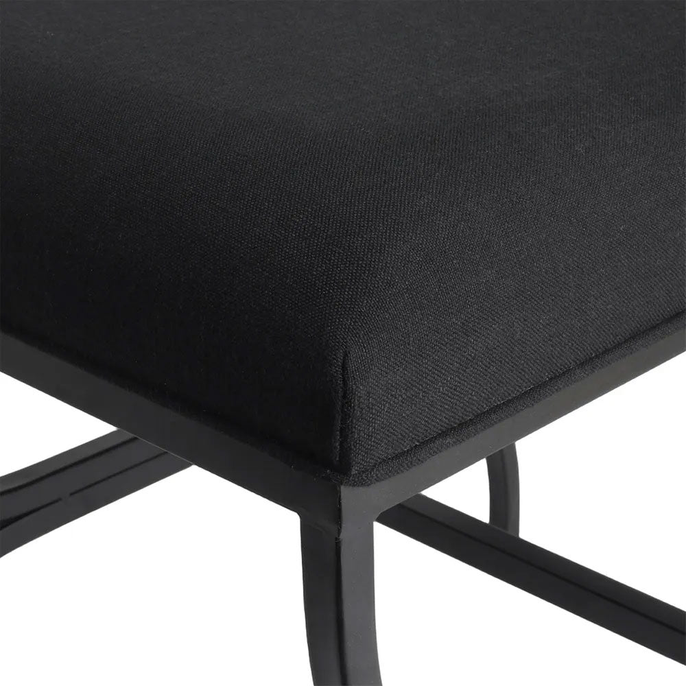 Novak Black Iron Stool Black Linen - 34443
