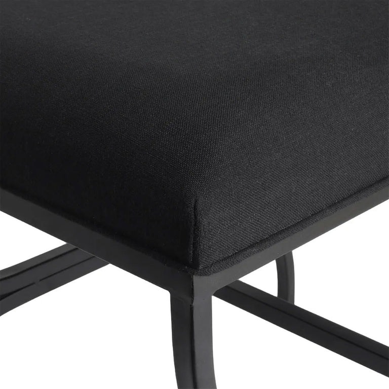 Novak Black Iron Stool Black Linen - 34443