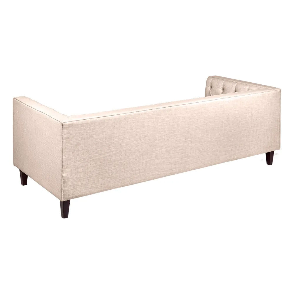 Tuxedo 3 Seater Tufted Sofa Fawn Linen - 34489