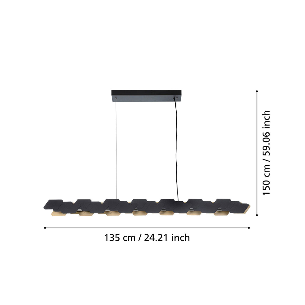 Altagracia 44W LED Dimmable Island Pendant Black / Gold / Warm White - 390032