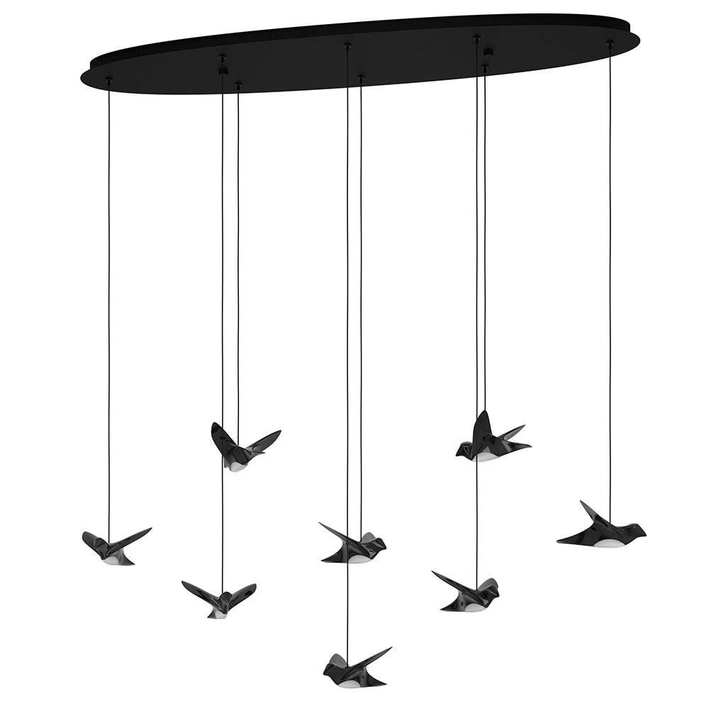 Paratebueno 8 Light Dimmable LED Pendant Black / Warm White - 390055