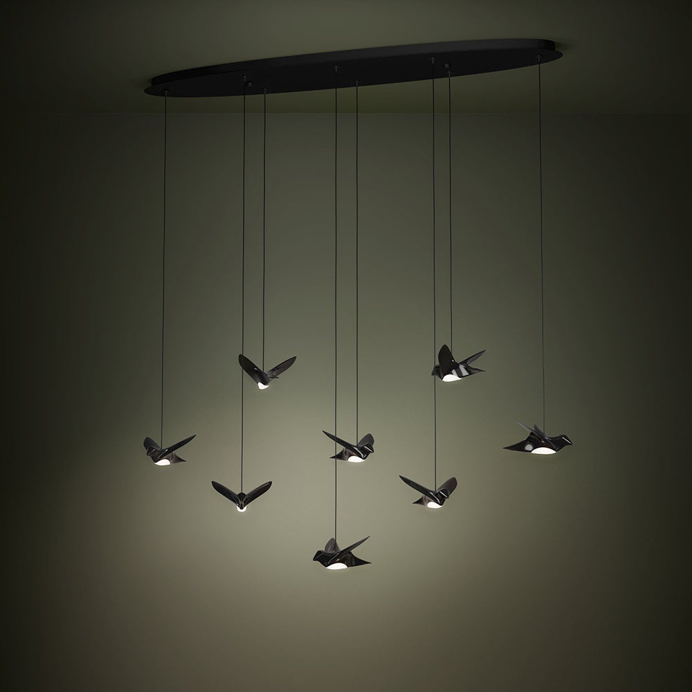 Paratebueno 8 Light Dimmable LED Pendant Black / Warm White - 390055