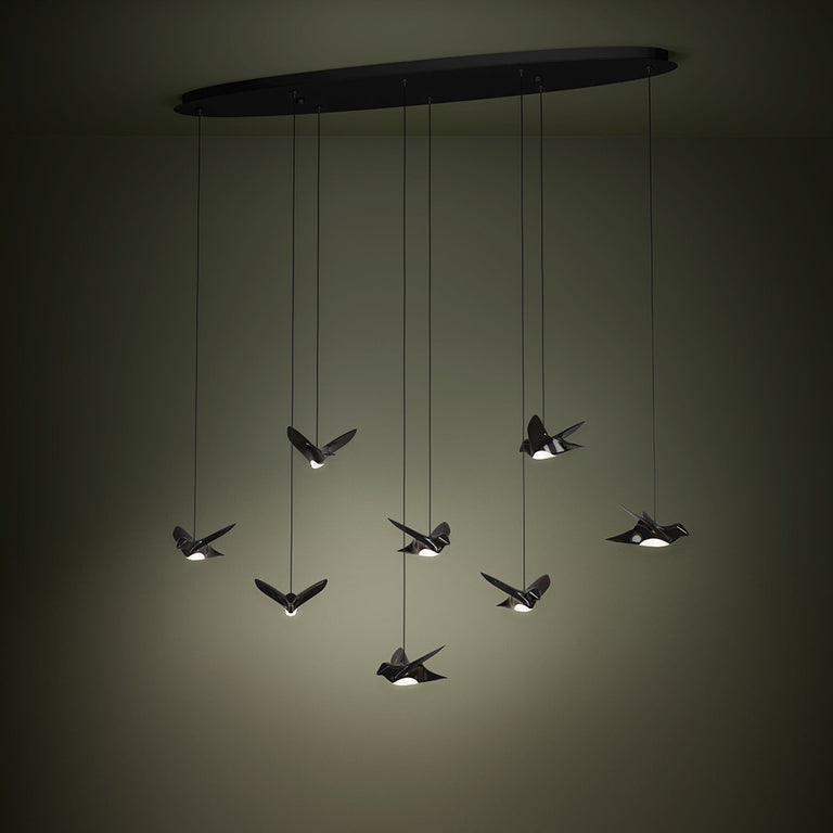 Paratebueno 8 Light Dimmable LED Pendant Black / Warm White - 390055