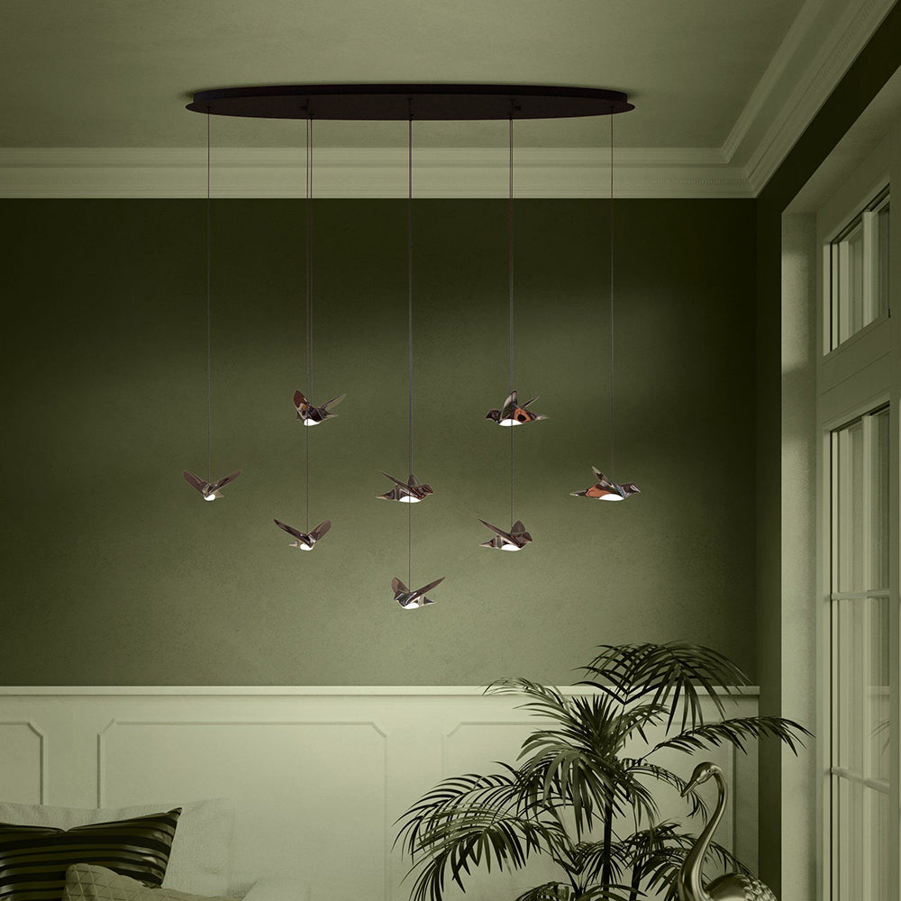 Paratebueno 8 Light Dimmable LED Pendant Black / Warm White - 390055