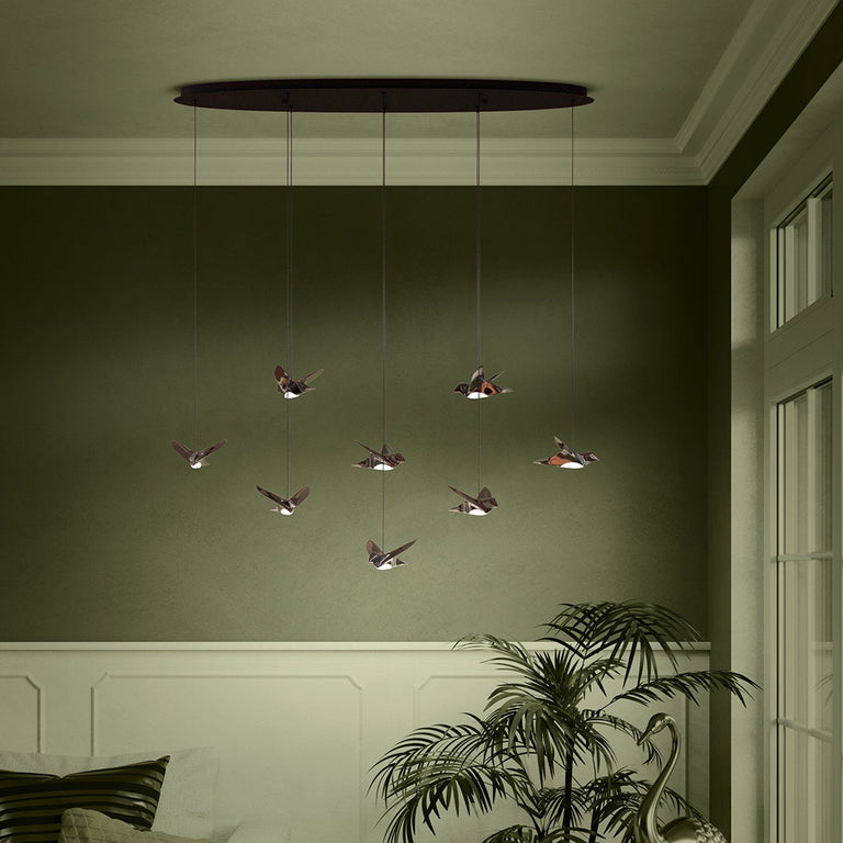 Paratebueno 8 Light Dimmable LED Pendant Black / Warm White - 390055