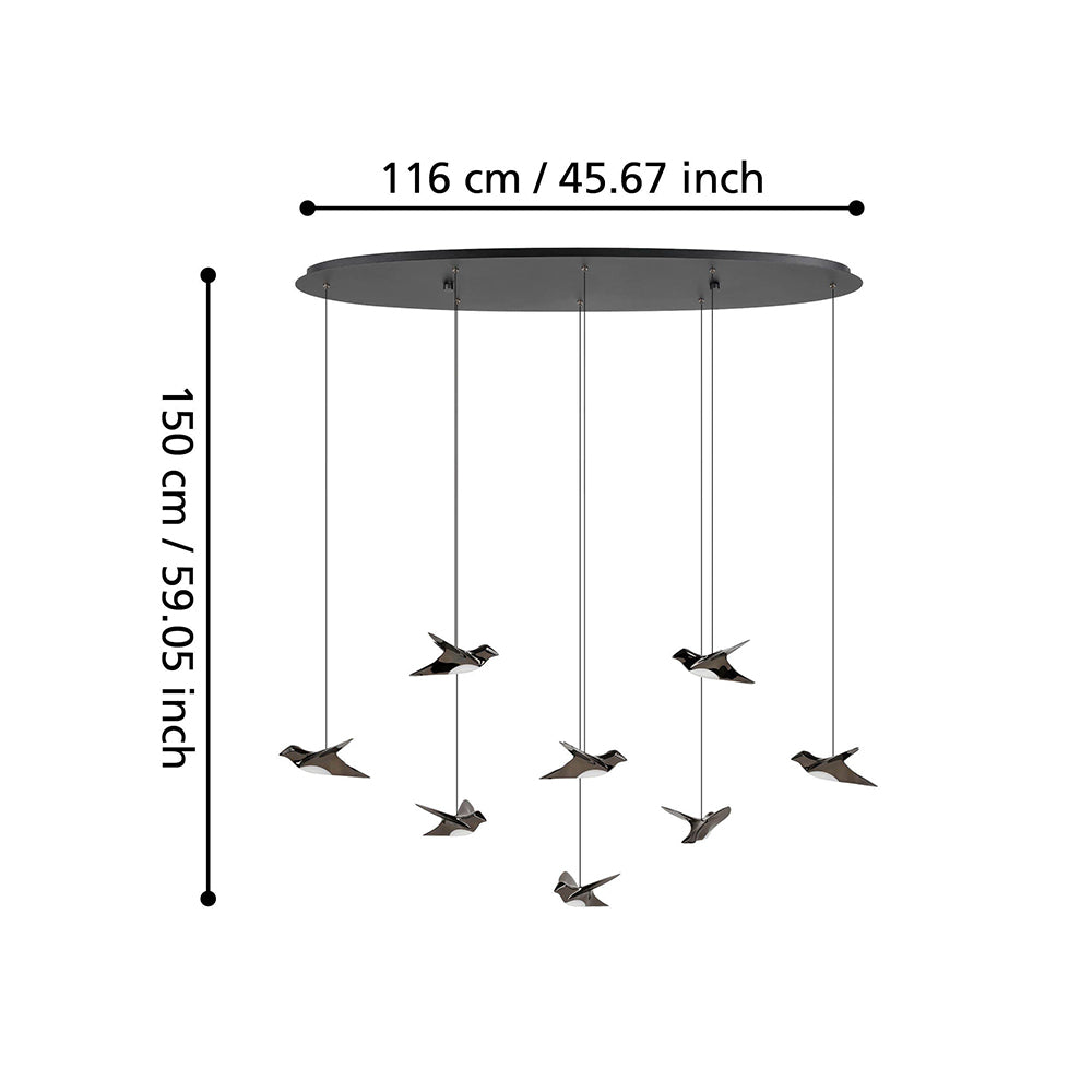 Paratebueno 8 Light Dimmable LED Pendant Black / Warm White - 390055