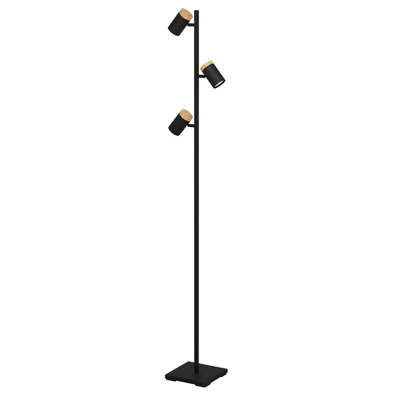 Cartagena 3 Light 15W LED Floor Lamp Black / Cool White - 390071N