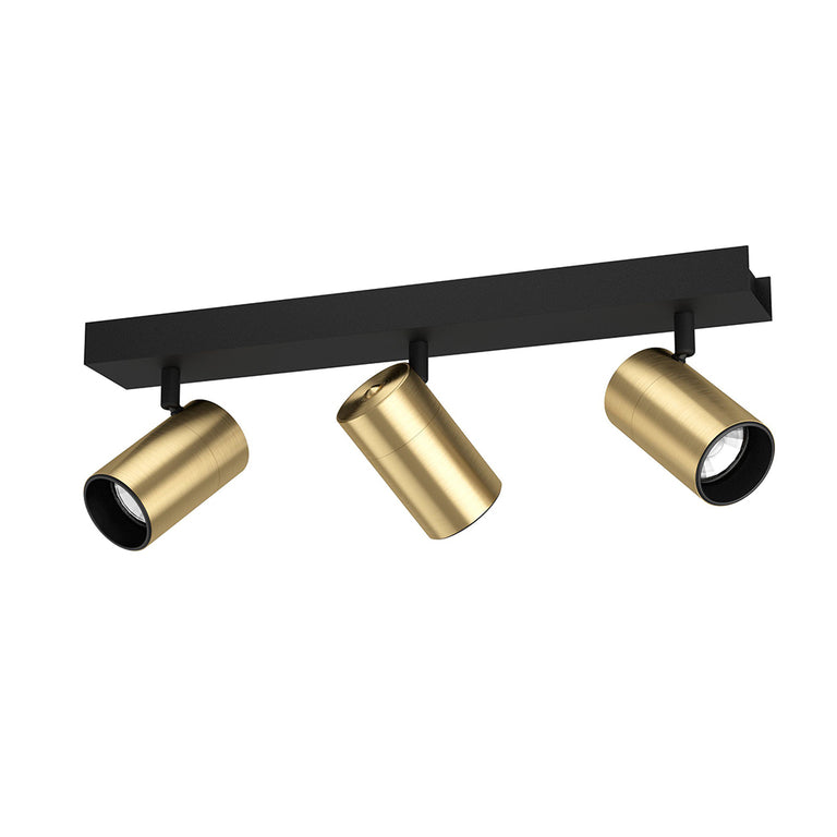 Cumaribo 3 Light 15W LED Spotlight Black / Brushed Brass - 390084N