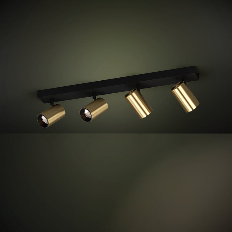 Cumaribo 4 Light 20W LED Spotlight Black / Brushed Brass - 390085N