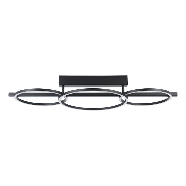 Lanacera 40.5W LED Dimmable Semi Flush Light Black / Warm White - 390086N