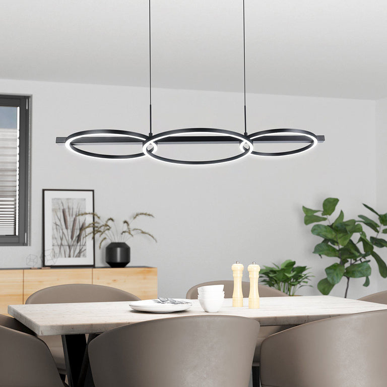 Lanacera 40.5W LED Dimmable Pendant Black / Warm White - 390087N