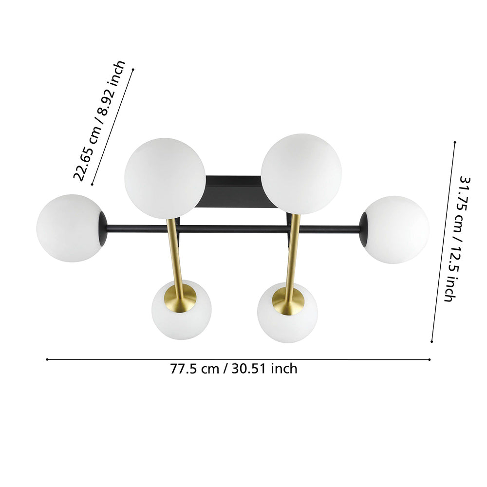 Paz 6 Light Ceiling Light Black - 390176