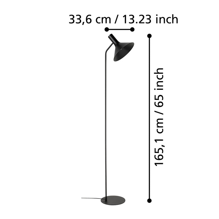 Morescana 1 Light Floor Lamp Black - 390222N