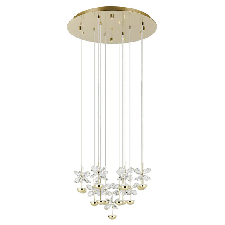 Pianopoli 3 LED Dimmable 15 Light Pendant Brass / Warm White - 390313