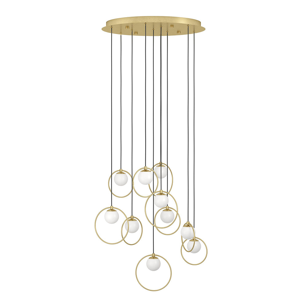 Portocolom 580mm 10 Light Dimmable LED Pendant Brass / Warm White - 390345