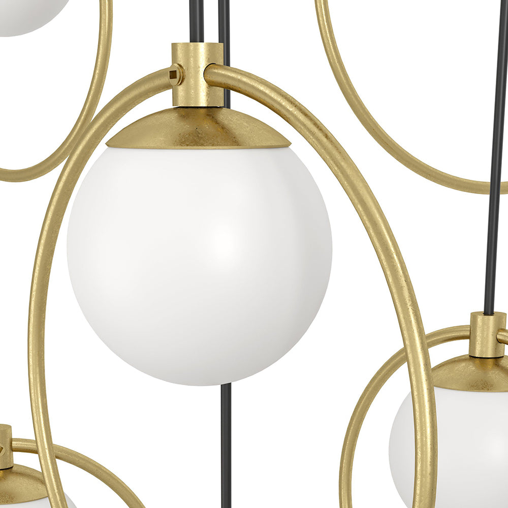 Portocolom 580mm 10 Light Dimmable LED Pendant Brass / Warm White - 390345