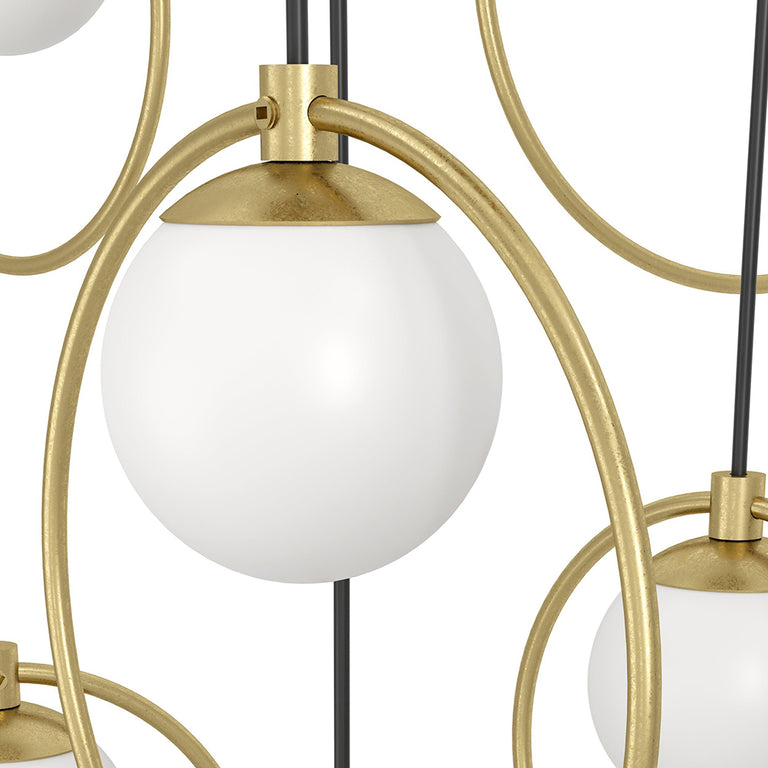 Portocolom 580mm 10 Light Dimmable LED Pendant Brass / Warm White - 390345