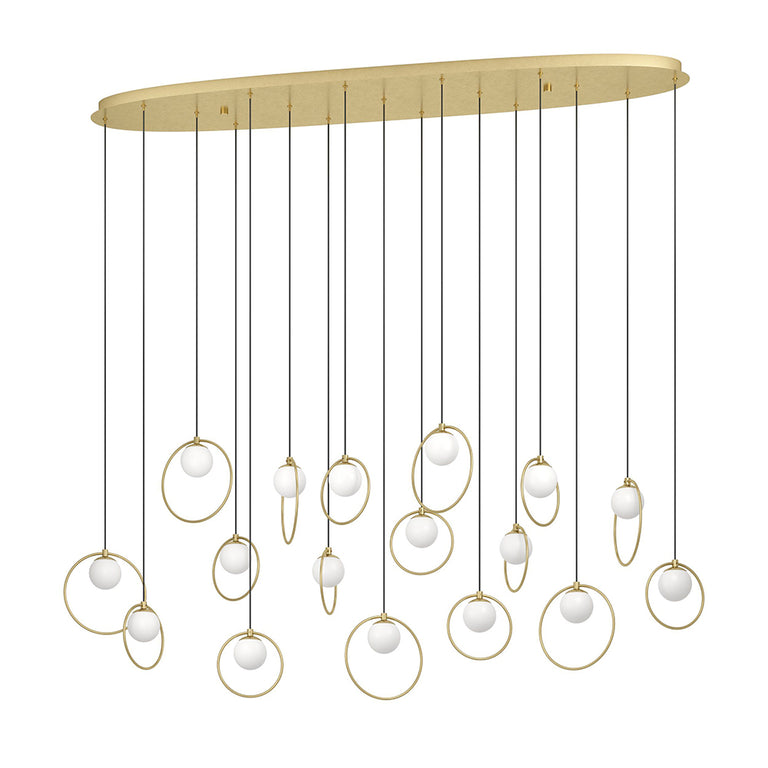 Portocolom 1480mm 17 Light Dimmable LED Pendant Brass / Warm White - 390348