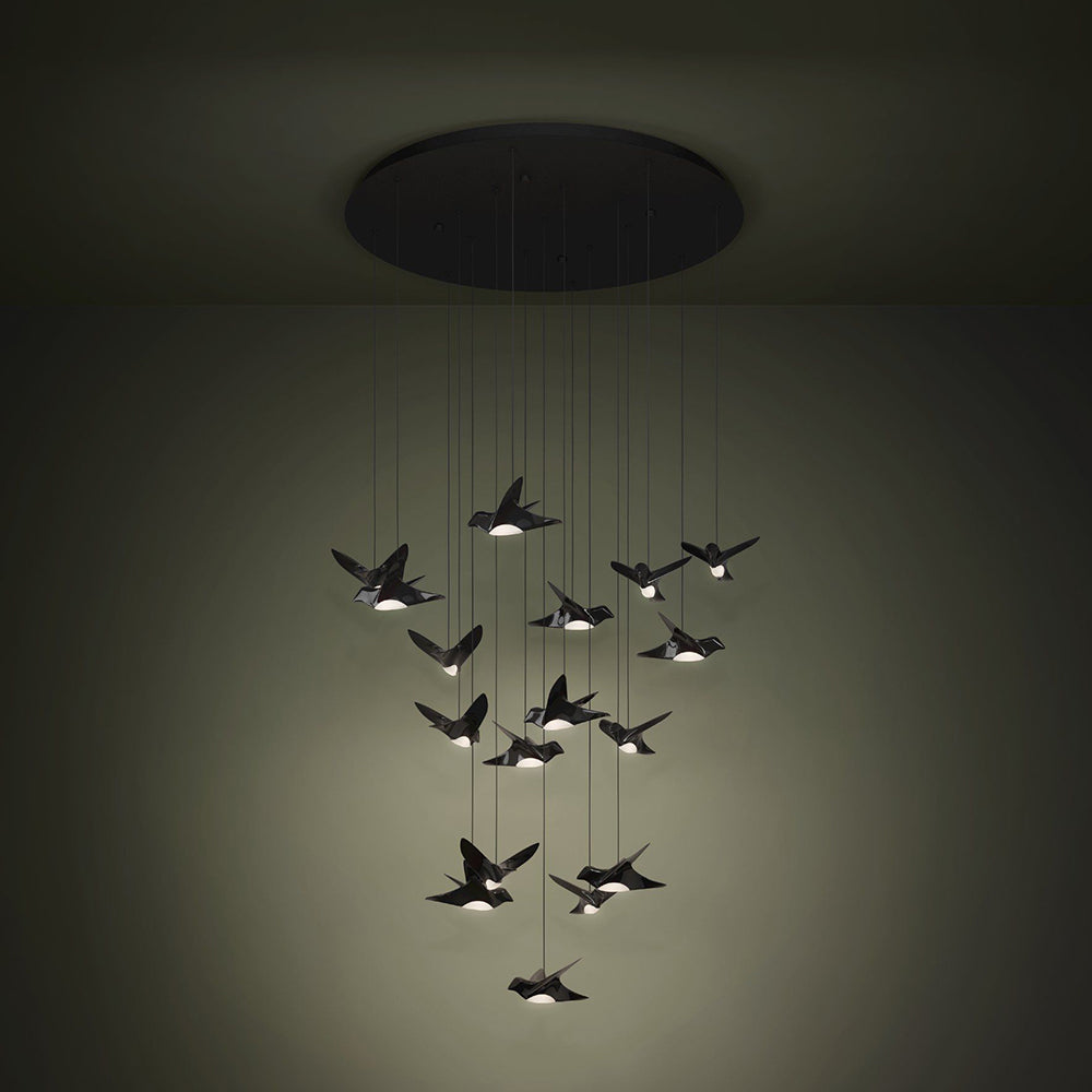 Paratebueno 17 Light Dimmable LED Pendant Black / Warm White - 390352