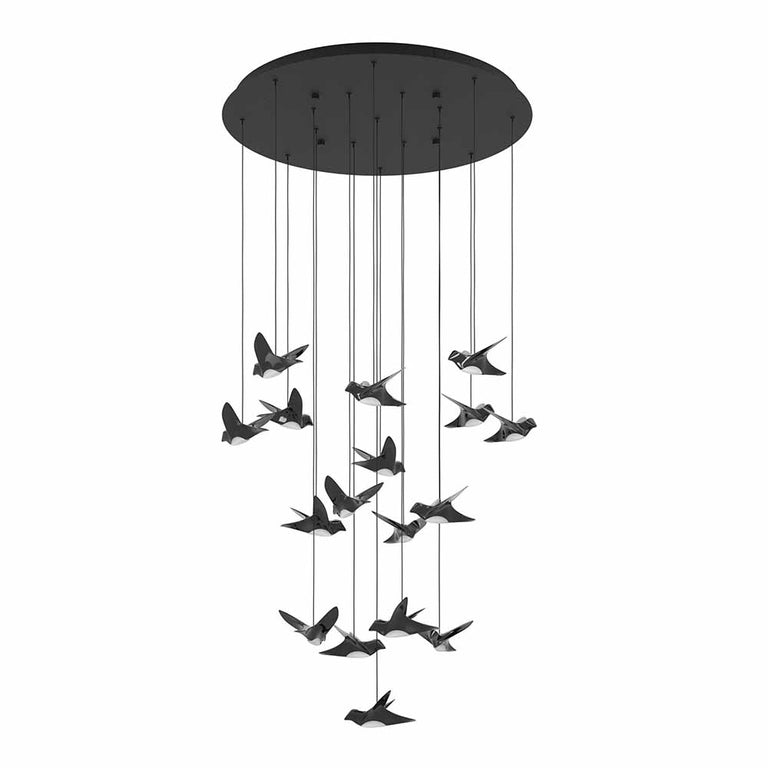 Paratebueno 17 Light Dimmable LED Pendant Black / Warm White - 390352