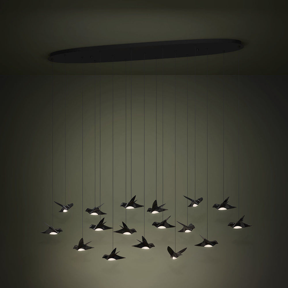 Paratebueno 17 Light Dimmable LED Pendant Black / Warm White - 390353