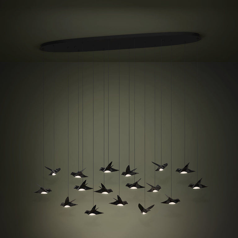Paratebueno 17 Light Dimmable LED Pendant Black / Warm White - 390353