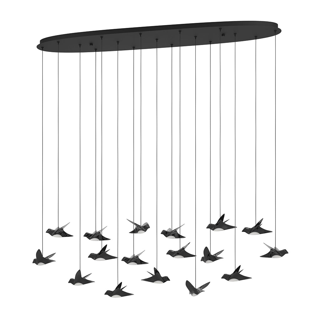 Paratebueno 17 Light Dimmable LED Pendant Black / Warm White - 390353