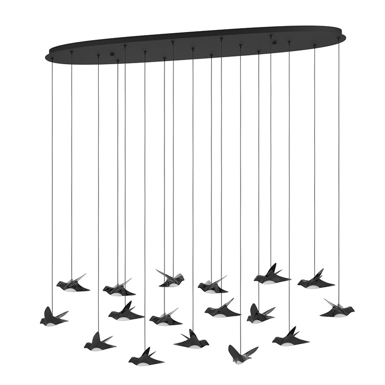 Paratebueno 17 Light Dimmable LED Pendant Black / Warm White - 390353