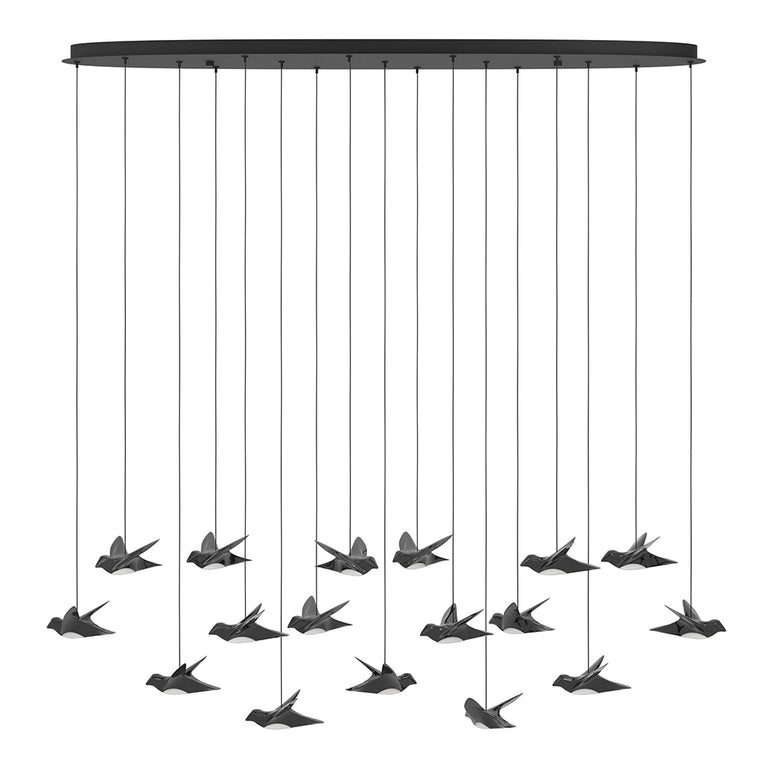 Paratebueno 17 Light Dimmable LED Pendant Black / Warm White - 390353