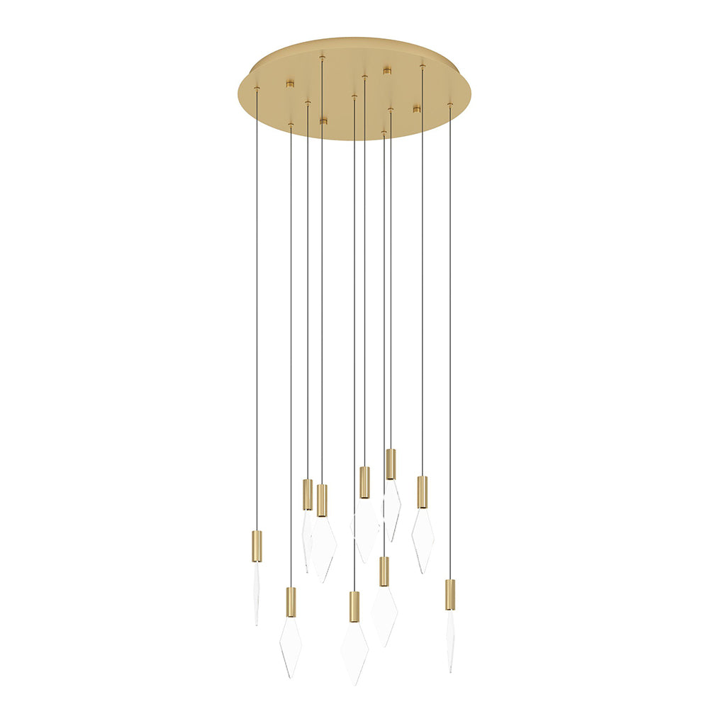 Mirador 10 Light Dimmable LED Pendant Brass / Warm White - 390359